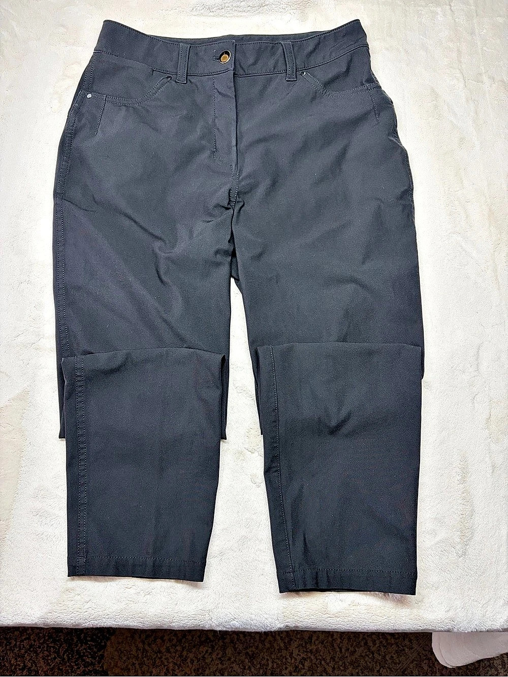 Lululemon Straight Leg Pants Women’s Sz 6 Zip Fly Pockets Stretch Casual Black